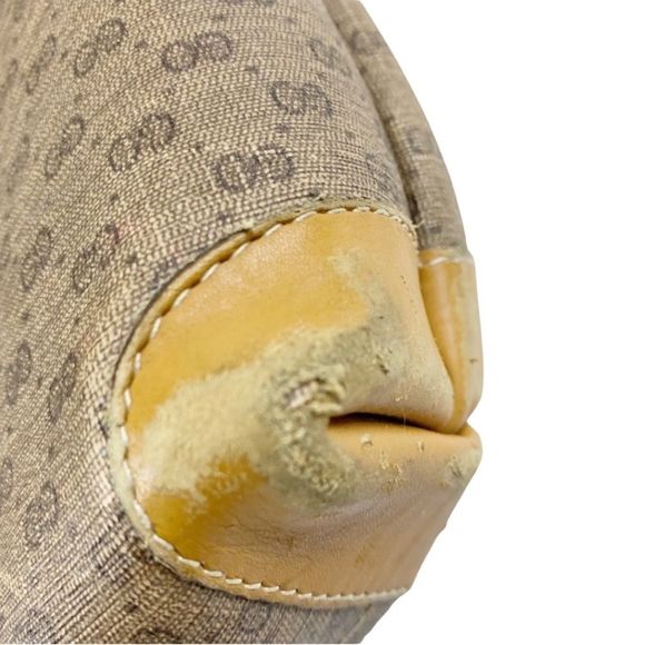 Vintage Gucci Tan Canvas Shoulder Bag - 14" x 16" x 3” - Picture 10 of 10